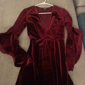 Red velvet Lulus dress